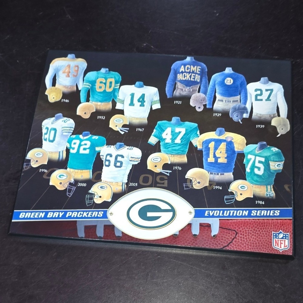 Green Bay‎ Packers Evolution Series Uniform History Wood Wall Plaque NFL Decor
